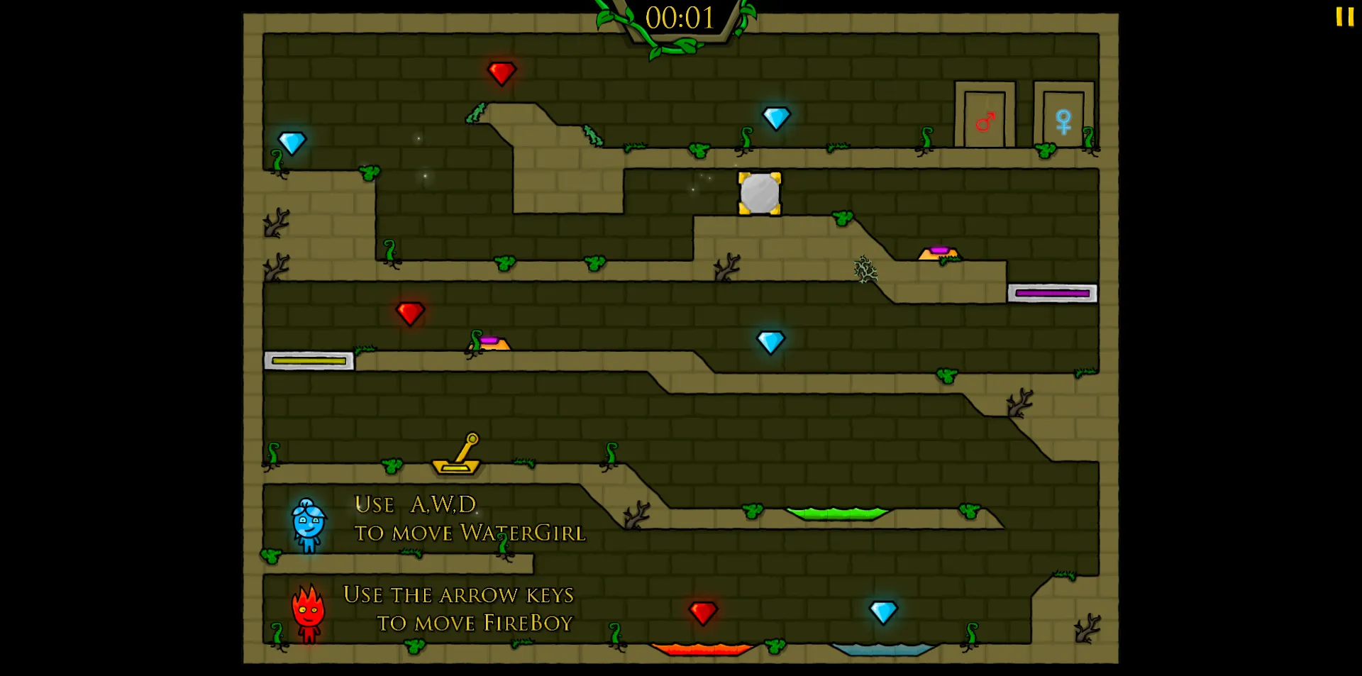 Fireboy and Watergirl 1 Forest Temple screenshot 1