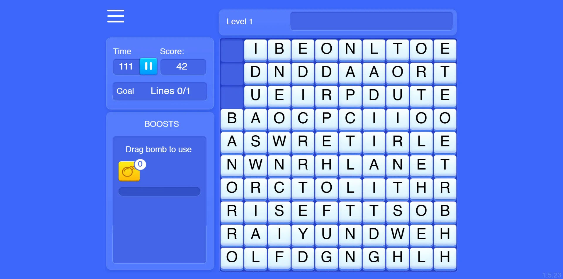 Arkadium's Word Wipe screenshot 1