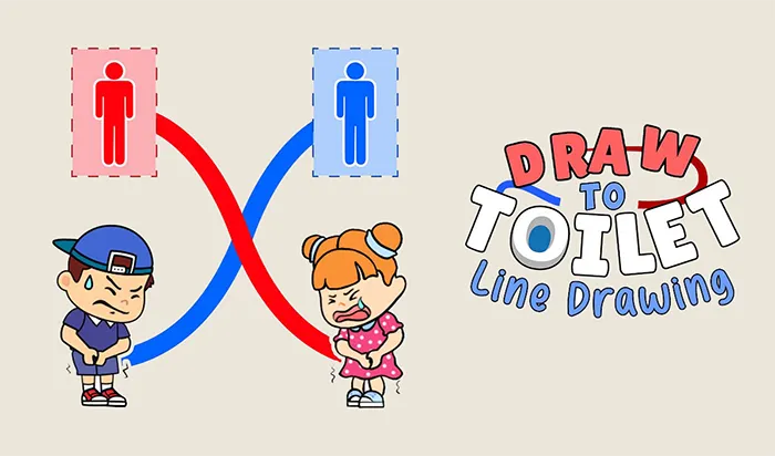 Draw To Toilet - Line Drawing