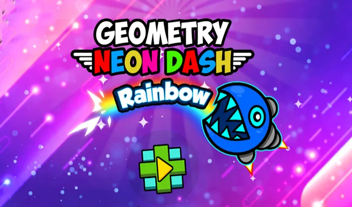 Geometry Neon Dash Rainbow