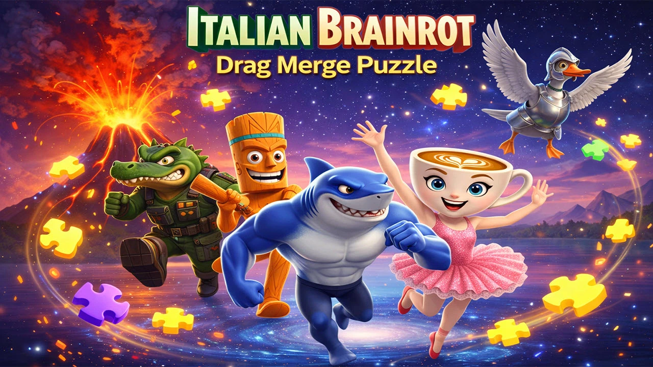 Italian Brainrot Drag Merge Puzzle