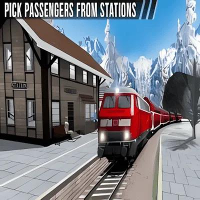Uphill Station Bullet Passenger Train Drive Game