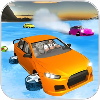 Water Surfer Car Floating Beach Drive Game